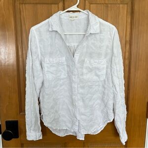 Cloth & Stone Textured White Button Down Shirt